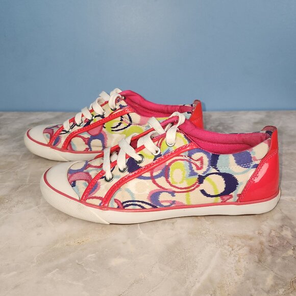 Coach Barrett Poppy Ikat low-top sneakers Sz 7.5 - Picture 3 of 7